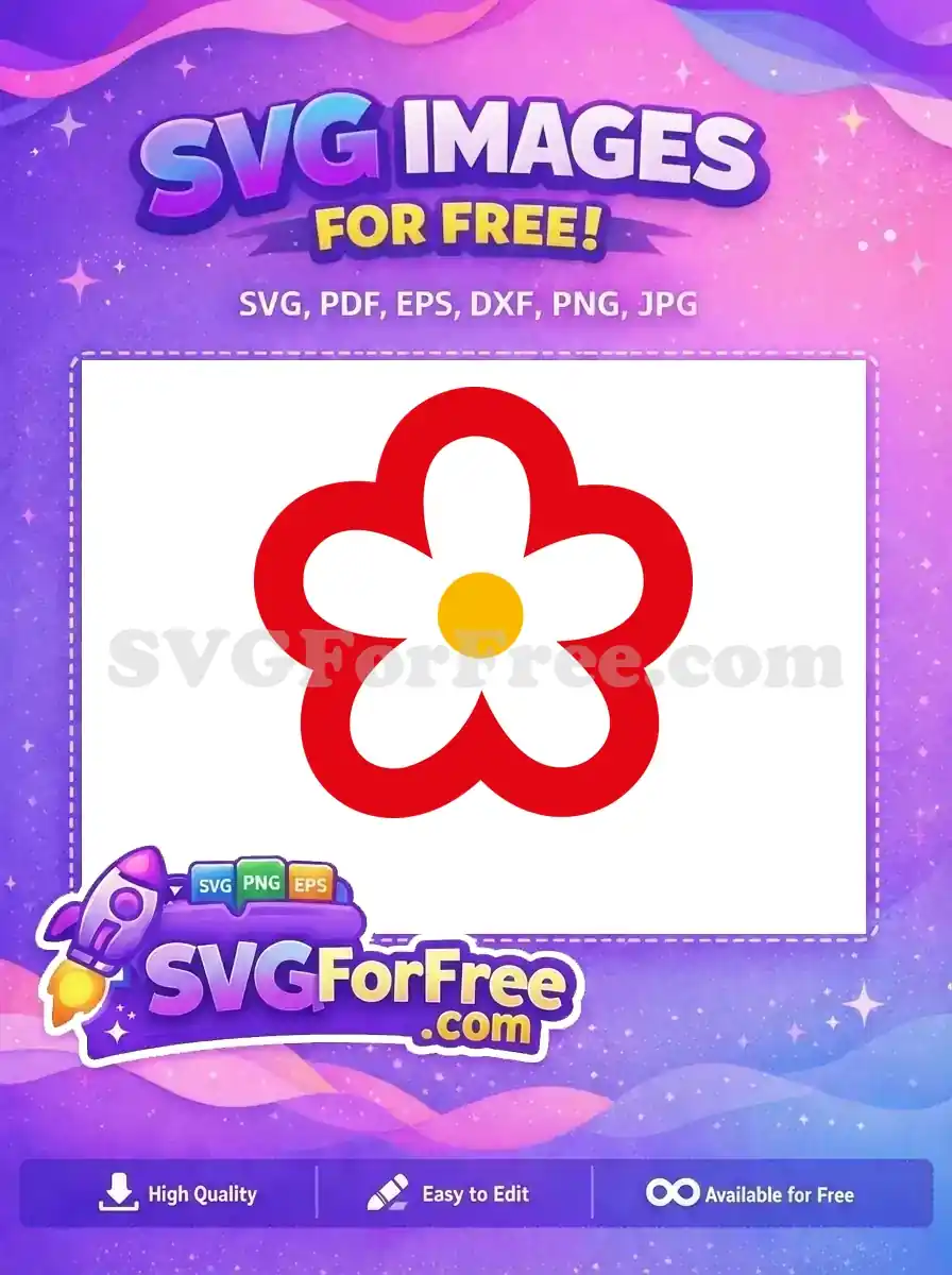 Free Red Outline Free Yellow Center Hello Kitty Free SVG