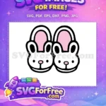 Free Twin Kitty Faces Free Pink Ears Hello Kitty Free SVG - Instant Download