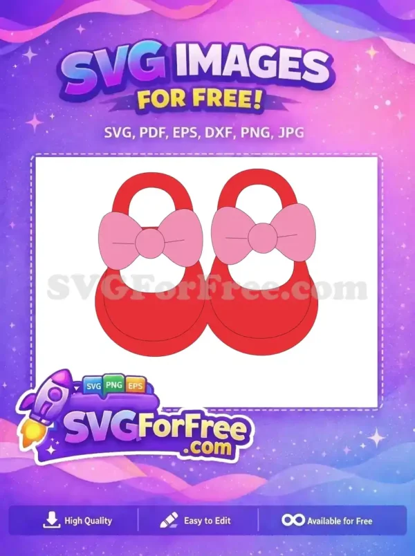Free Red Baby Shoes Free Pink Bow Hello Kitty Free SVG