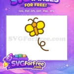 Free Yellow Butterfly Free Brown Outline Hello Kitty Free SVG - Instant Download