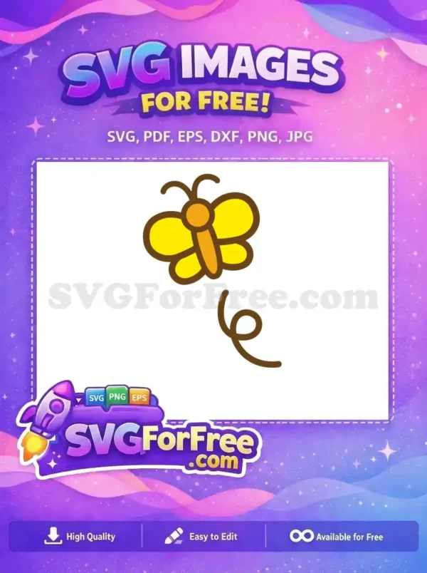 Free Yellow Butterfly Free Brown Outline Hello Kitty Free SVG