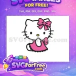 Free Pink Bow Hello Kitty Free Cute Dress Movie Free SVG - Instant Download