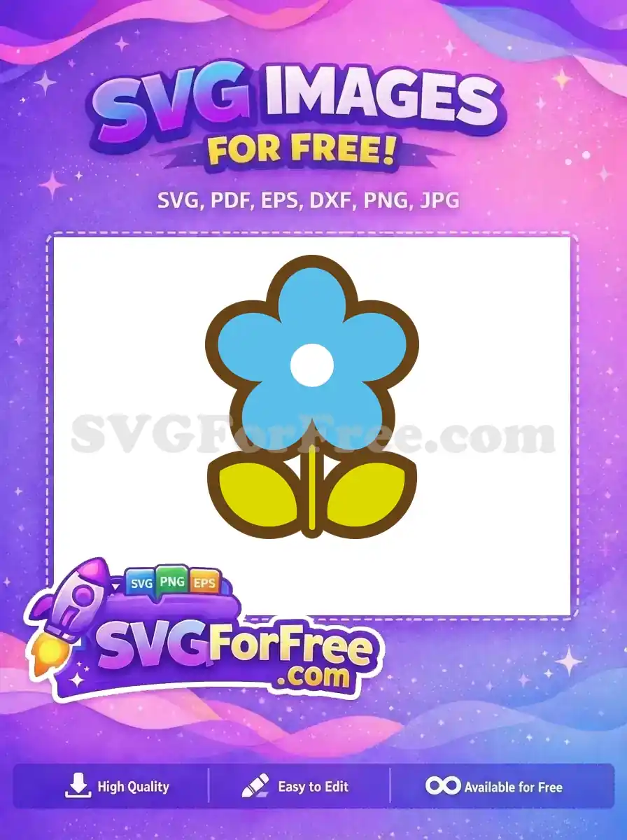 Free Light Blue Petals Free Yellow Leaves Hello Kitty Free SVG