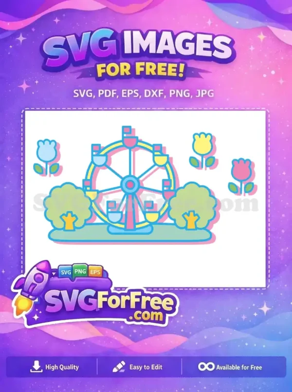Free Ferris Wheel Free Flower Garden Hello Kitty Free SVG
