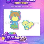 Free Brown Bear Free Yellow Squirrel Hello Kitty Free SVG - Instant Download