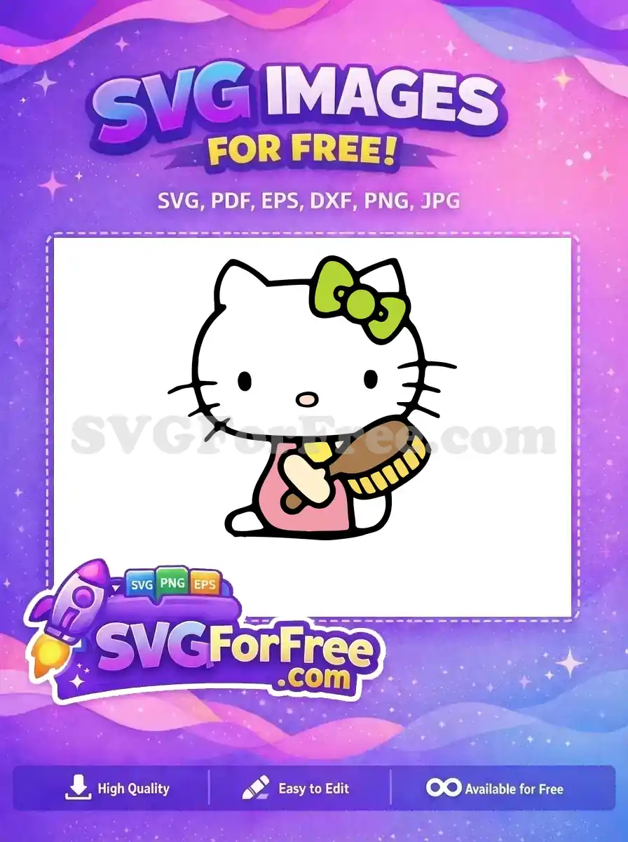 Free Green Bow Hello Kitty Free Hair Brush Free SVG