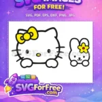 Free Yellow Bow Free Flower Friend Hello Kitty Free SVG - Instant Download