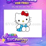 Free Red Bow Free Blue Dress Hello Kitty Free SVG 1 - Instant Download