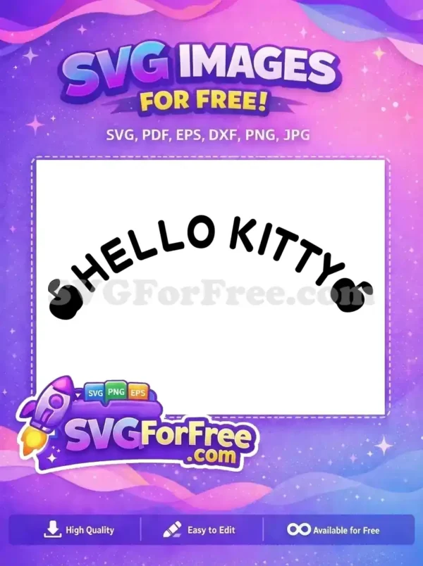 Free Arched Black Text Free Apple Icons Hello Kitty Logo Free SVG