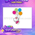 Free Colorful Balloons Free Hello Kitty Dress Party Free SVG - Instant Download