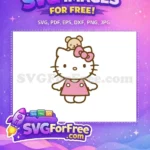 Free Teddy Bear Free Pink Bow Hello Kitty Free SVG - Instant Download
