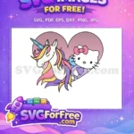 Free Unicorn Rainbow Mane Free Kitty Lavender Dress Heart Free SVG - Instant Download