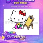 Free Red Bow Free Artist Easel Hello Kitty Free SVG - Instant Download