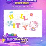 Free Pink Bow Free Blue Outfit Hello Kitty Free SVG 1 - Instant Download