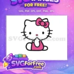 Free Pink Bow Free Cute Hello Kitty Free SVG - Instant Download