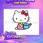 Free Hello Kitty Bow Free Watering Can Pink Dress Free SVG - Instant Download