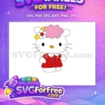 Free Pink Cloud Free Red Dress Hello Kitty Free SVG - Instant Download