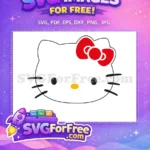 Free Red Bow Hello Kitty Free Face Cute Free SVG - Instant Download