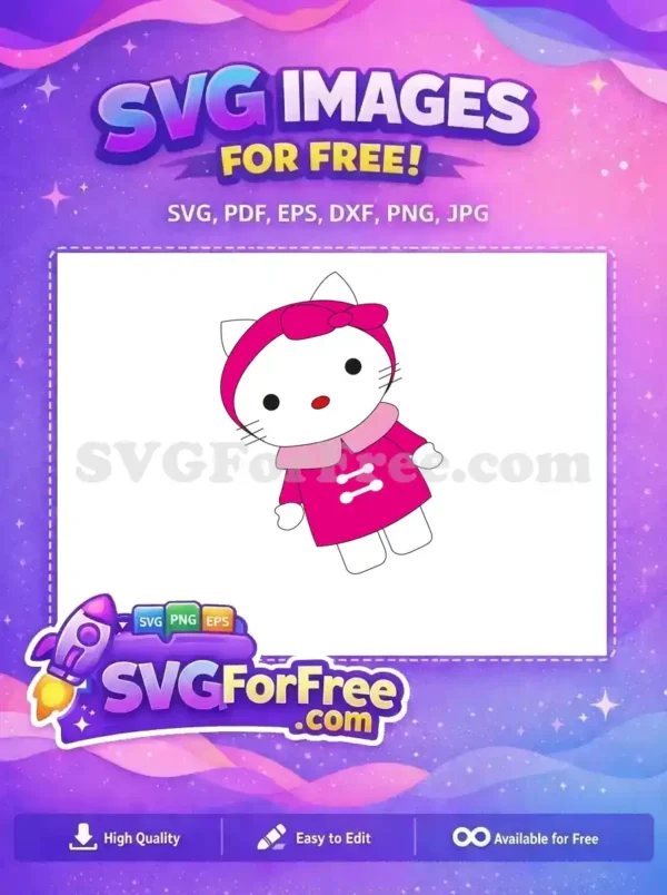 Free Pink Bow Hello Kitty Free Winter Outfit Hello Kitty Free SVG