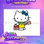 Free Bow Hello Kitty Free Painter Outfit Hello Kitty Free SVG - Instant Download
