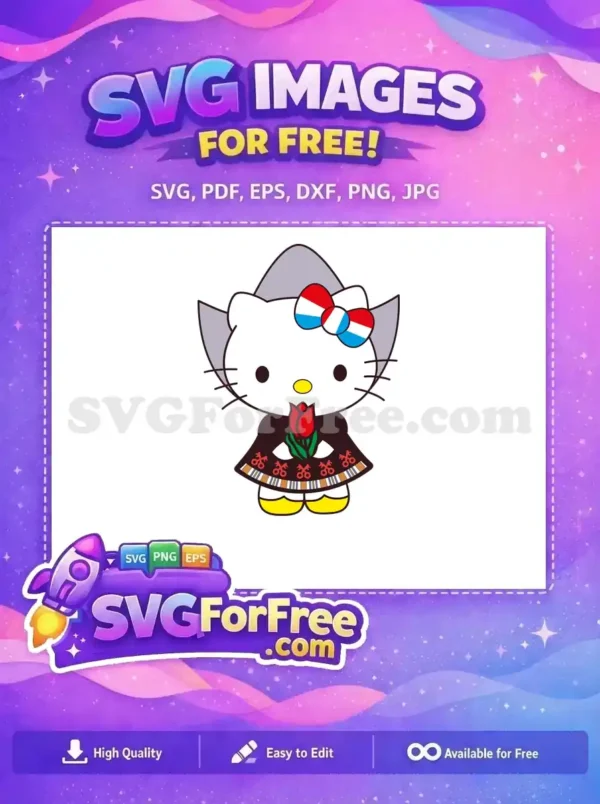 Free Luxembourg Bow Free Red Tulip Hello Kitty Free SVG