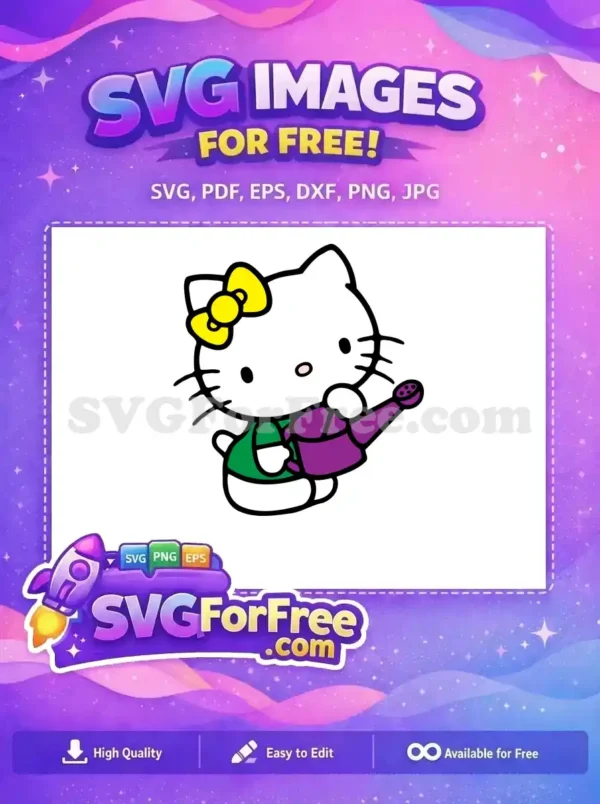 Free Yellow Bow Free Green Vest Hello Kitty Free SVG