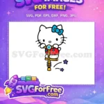Free Blue Bow Free Scooter Ride Hello Kitty Free SVG - Instant Download