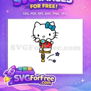 Free Blue Bow Free Scooter Ride Hello Kitty Free SVG