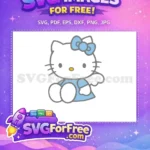 Free Blue Bow Free Angel Wings Hello Kitty Free SVG 1 - Instant Download