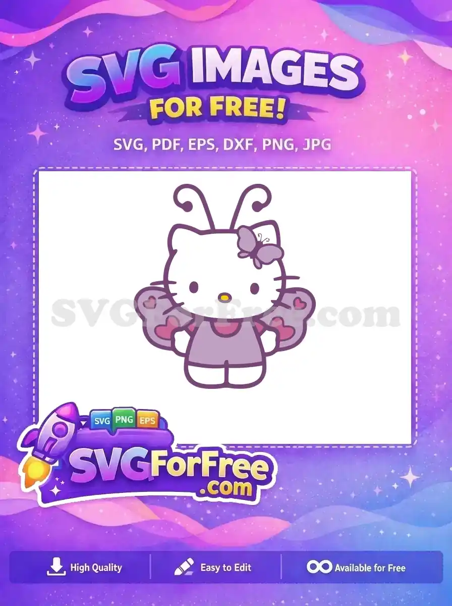 Free Butterfly Antennae Hello Kitty Free Heart Wings Movie Free SVG