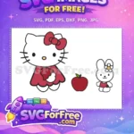 Free Red Bow Hello Kitty Free Apple Vector Cartoon Free SVG - Instant Download