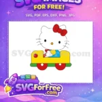 Free Red Bow Free Train Car Hello Kitty Free SVG - Instant Download