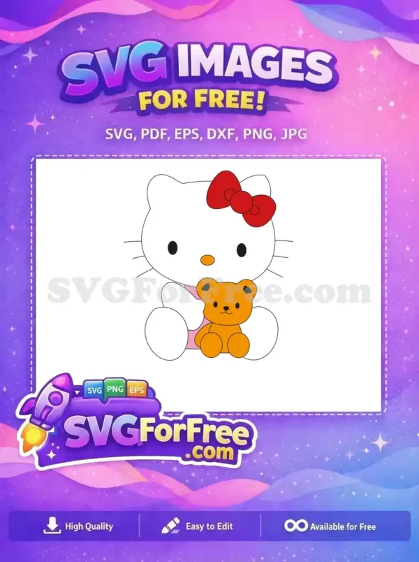 Free Red Bow Free Orange Teddy Bear Hello Kitty Free SVG Free Red Bow Free Orange Teddy Bear Hello Kitty Free SVG