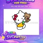 Free Red Bow Free Teddy Bear Hello Kitty Free SVG - Instant Download