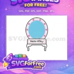 Free Pink Flower Frame Free Hello Kitty Mirror Free SVG - Instant Download