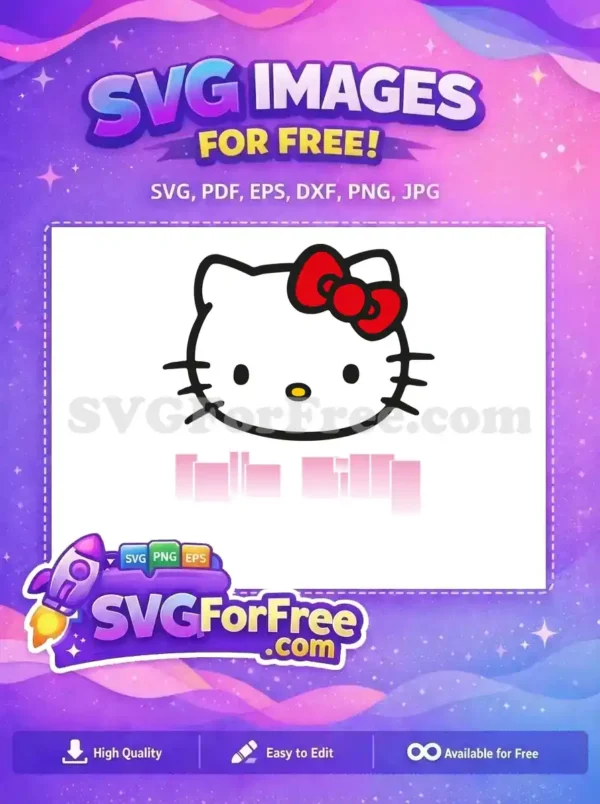 Free Red Bow Free Hello Kitty Kawaii Free SVG