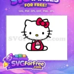 Free Red Bow Hello Kitty Free Striped Shirt 1 Free SVG - Instant Download