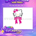 Free Pink Bow Hello Kitty Free Glasses Free SVG - Instant Download