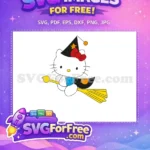 Free Witch Hat Free Broom Hello Kitty Free SVG 2 - Instant Download
