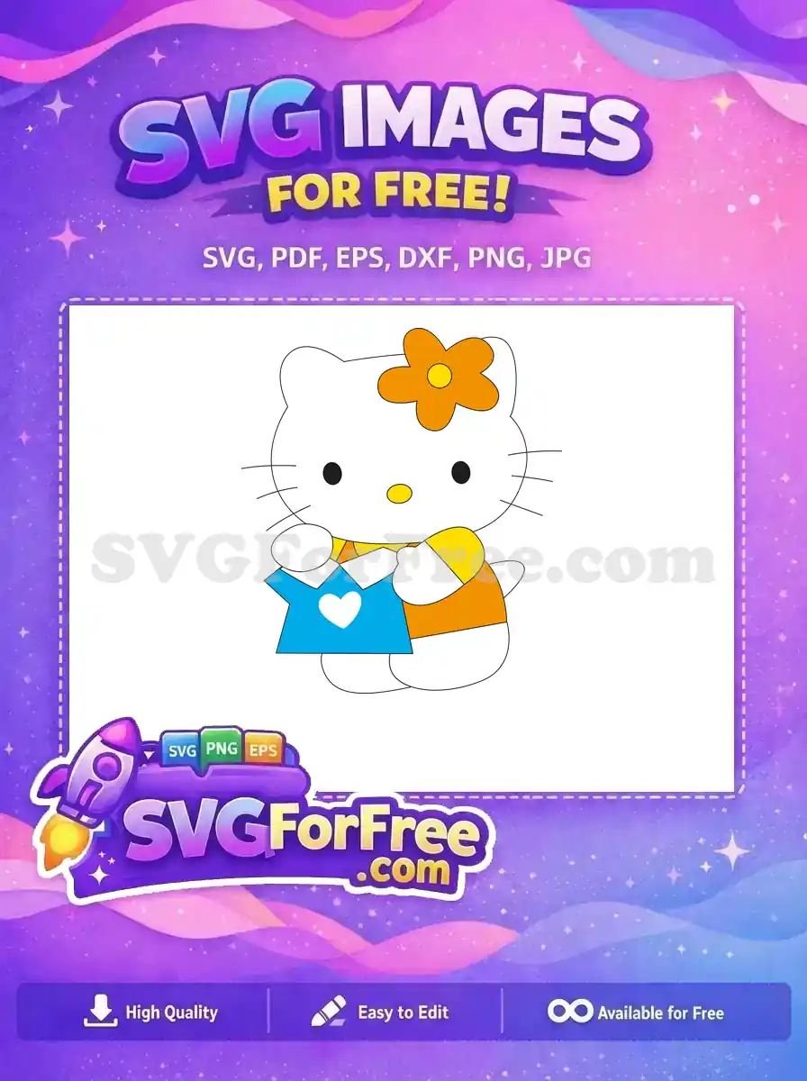 Free Orange Flower Free Blue Dress Hello Kitty Free SVG 2