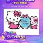 Free Pink Bow Free Hello Kitty With Friends Free SVG - Instant Download