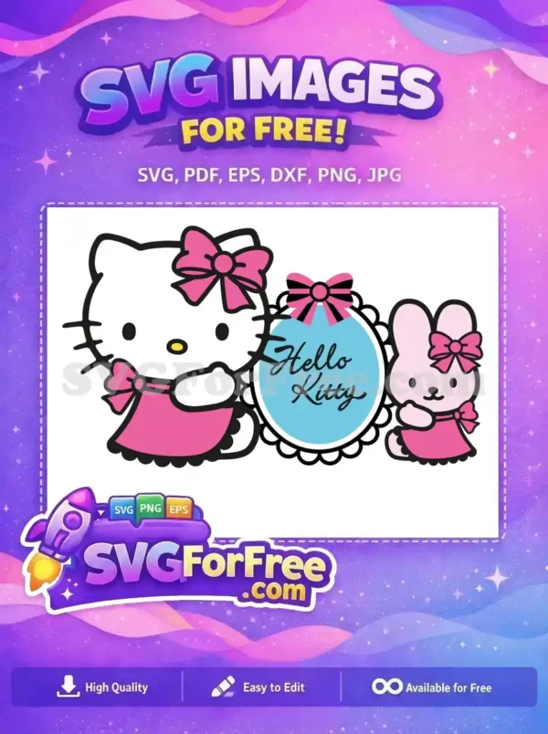 Free Pink Bow Free Hello Kitty With Friends Free SVG