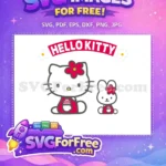 Free Red Flower Free Bunny Hello Kitty Free SVG - Instant Download