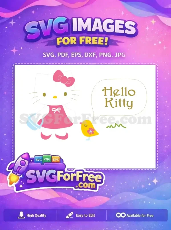 Free Pink Bow Free Bird Flower Hello Kitty Free SVG
