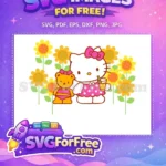 Free Pink Bow Hello Kitty Free Summer Drink Friends Free SVG - Instant Download