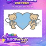 Free Angel Wings Free Blue Heart Teddy Bears Movie Free SVG - Instant Download