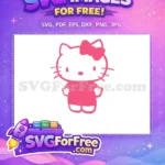 Free Pink Bow Hello Kitty Free Standing Free SVG - Instant Download
