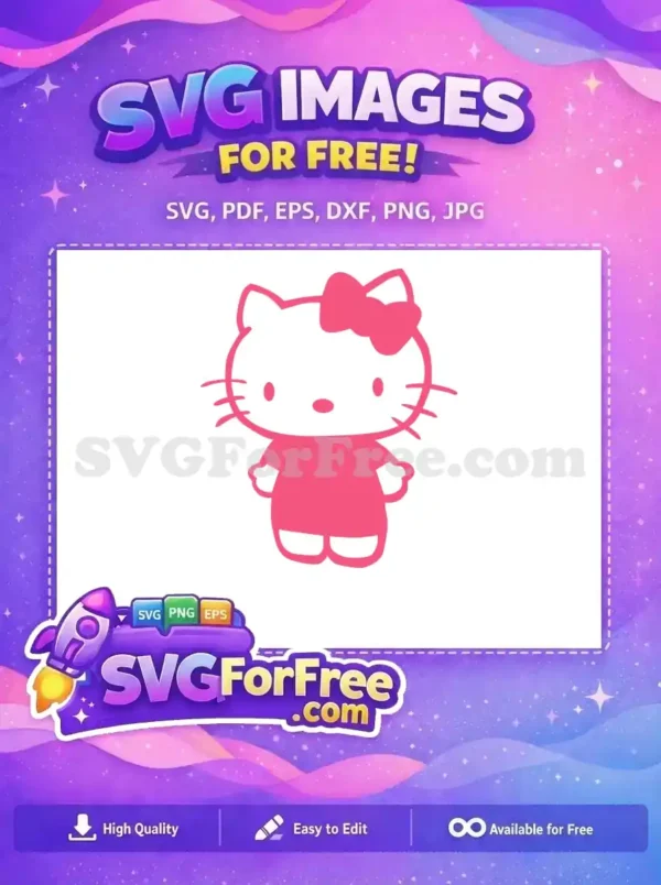 Free Pink Bow Hello Kitty Free Standing Free SVG