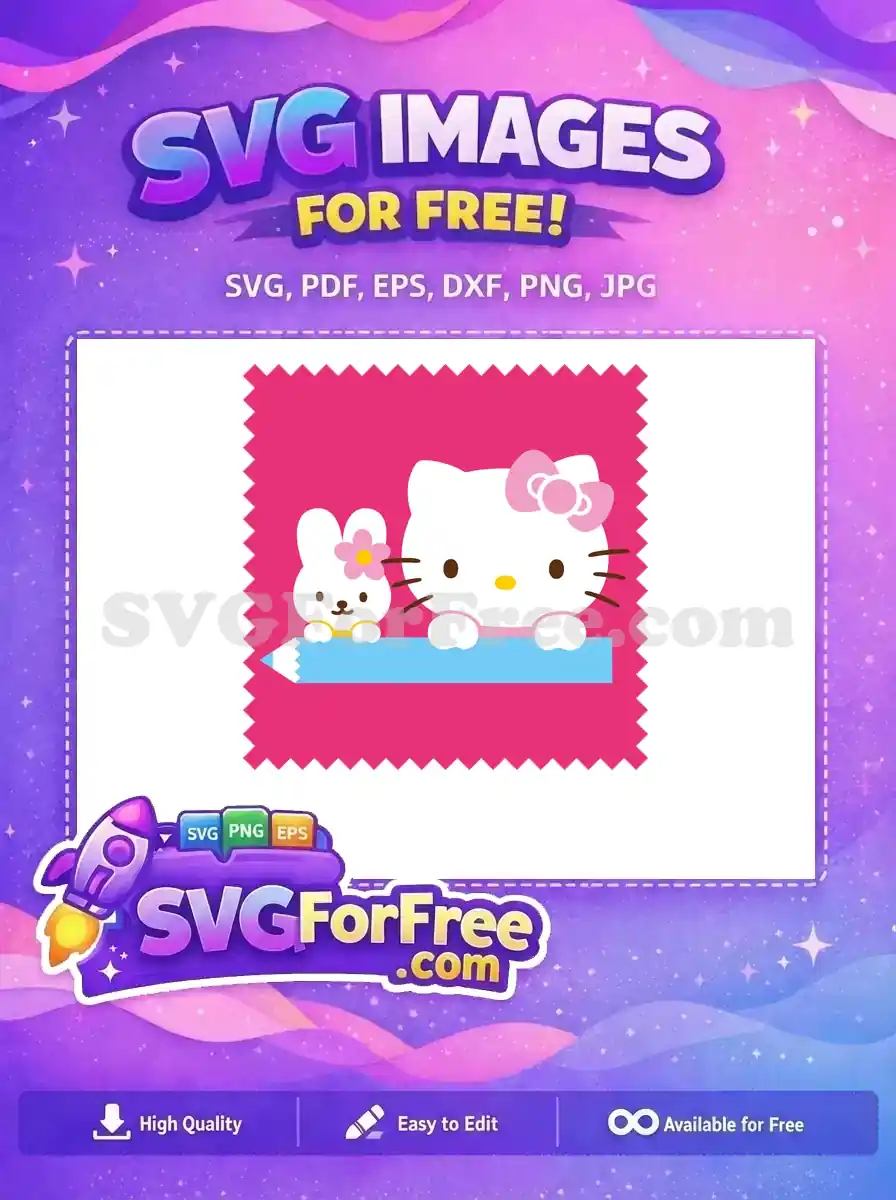Free Pink Bow Hello Kitty Free Bunny Flower Friend Free SVG