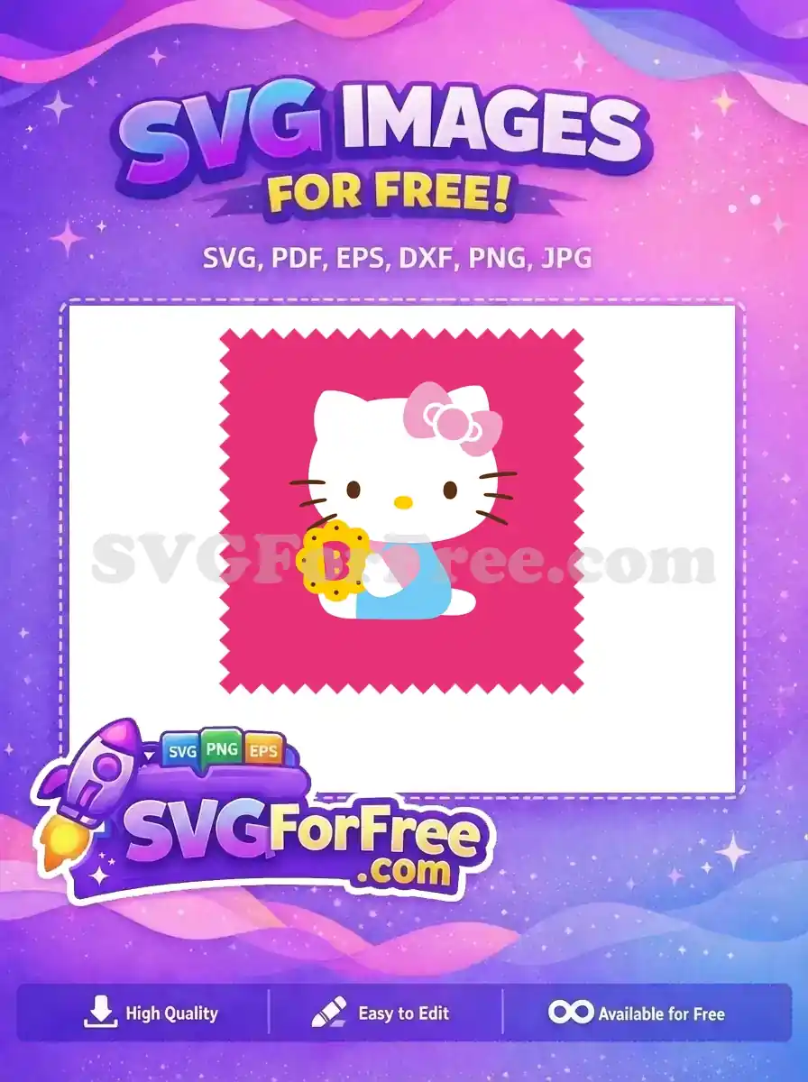 Free Pink Bow Free Letter B Hello Kitty Free SVG